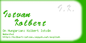 istvan kolbert business card