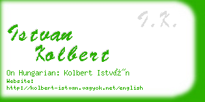 istvan kolbert business card